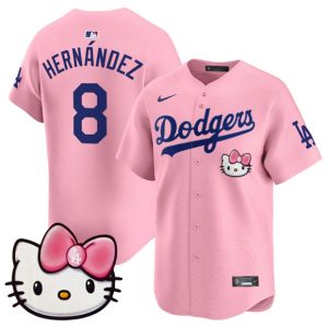 Los Angeles Dodgers #8 Enrique Hernandez Pink 2025 Hello Kitty Vapor Limited Stitched Jersey