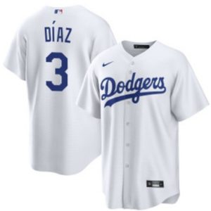 Los Angeles Dodgers #3 Edwin D¨ªaz White Cool Base Stitched Jersey