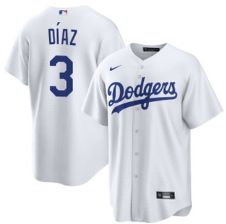 Los Angeles Dodgers #3 Edwin D¨ªaz White Cool Base Stitched Jersey