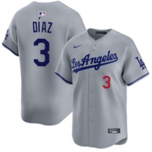 Los Angeles Dodgers #3 Edwin D¨ªaz Grey Cool Base Stitched Jersey