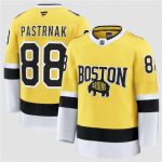 Boston Bruins #88 David Pastrnak Gold 2026 Stadium Series Stitched Jersey