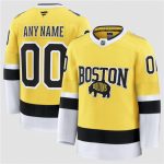 Boston Bruins Custom Gold 2026 Stadium Series Stitched Jersey