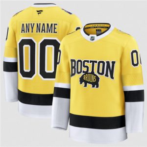 Boston Bruins Custom Gold 2026 Stadium Series Stitched Jersey