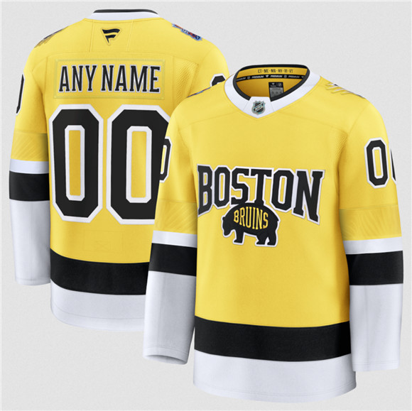 Boston Bruins Custom Gold 2026 Stadium Series Stitched Jersey