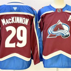 Colorado Avalanche #29 Nathan MacKinnon Burgundy 2024-25 With A Patch Stitched Jersey