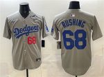 Los Angeles Dodgers #68 Dalton Rushing Gray 2025 World Series Patch Limited Stitched Jersey