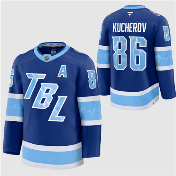 Tampa Bay Lightning #86 Nikita Kucherov Blue 2026 Stadium Series Stitched Jersey