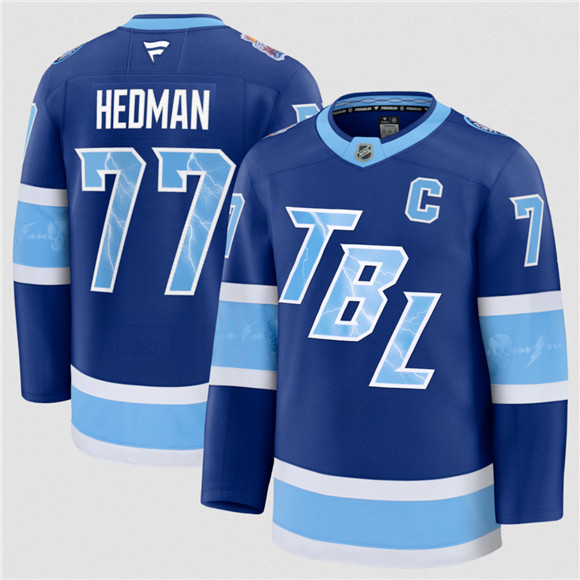 Tampa Bay Lightning #77 Victor Hedman Blue 2026 Stadium Series Stitched Jersey