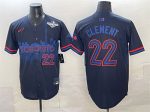 Toronto Blue Jays #22 Ernie Clement Navy 2025 World Series City Connect Limited Stitched Jersey