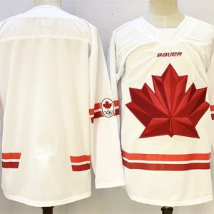 Canada Blank White Stitched Jersey