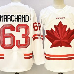 Canada #63 Brad Marchand White Stitched Jersey