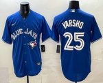 Toronto Blue Jays #25 Daulton Varsho Blue Cool Base Jersey