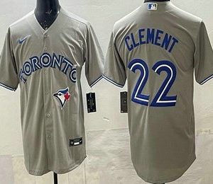 Toronto Blue Jays #22 Ernie Clement Gray Cool Base Jersey