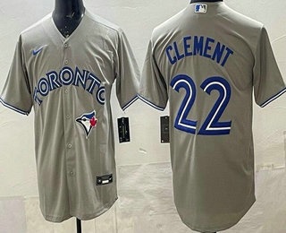 Toronto Blue Jays #22 Ernie Clement Gray Cool Base Jersey