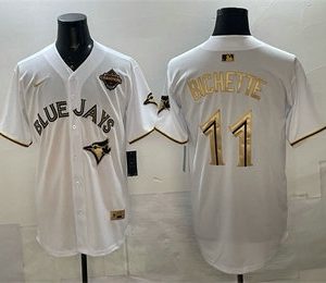 Toronto Blue Jays #11 Bo Bichette White Gold 2025 American League Champions Limited Stitched Jersey