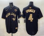 Toronto Blue Jays #4 George Springer Black Gold 2025 American League Champions Limited Stitched Jersey