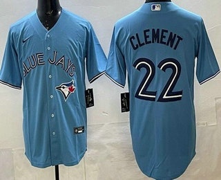 Toronto Blue Jays #22 Ernie Clement Light Blue Cool Base Jersey