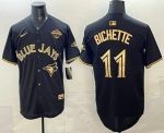 Toronto Blue Jays #11 Bo Bichette Black Gold 2025 American League Champions Limited Stitched Jersey