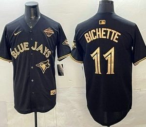 Toronto Blue Jays #11 Bo Bichette Black Gold 2025 American League Champions Limited Stitched Jersey
