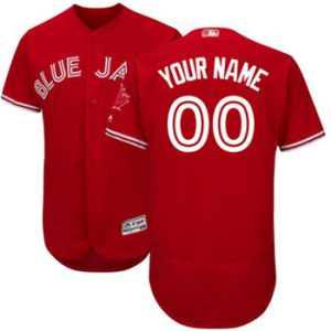 Toronto Blue Jays Majestic Flex Base Authentic Collection Red Custom Jersey