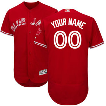 Toronto Blue Jays Majestic Flex Base Authentic Collection Red Custom Jersey