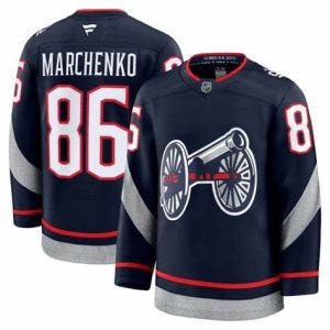 Columbus Blue Jackets #86 Kirill Marchenko Navy 2024-25 Stitched Jersey