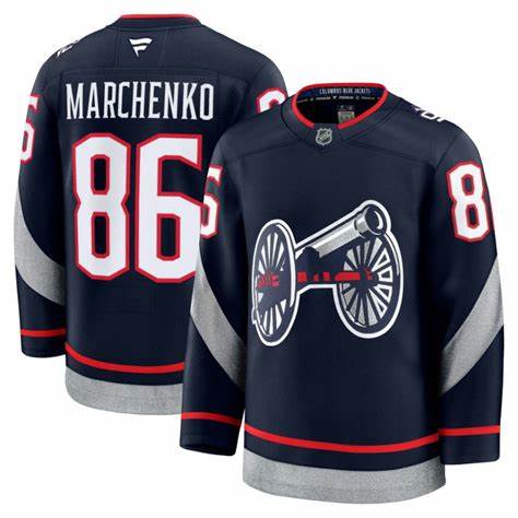 Columbus Blue Jackets #86 Kirill Marchenko Navy 2024-25 Stitched Jersey