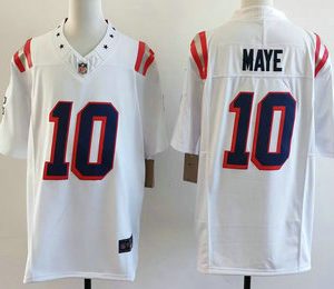 New England Patriots #10 Drake Maye Limited White Fashion FUSE Vapor Jersey