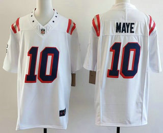 New England Patriots #10 Drake Maye Limited White Fashion FUSE Vapor Jersey