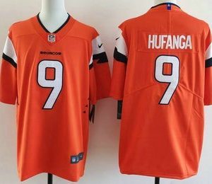 Denver Broncos #9 Talanoa Hufanga Limited Orange Vapor Jersey