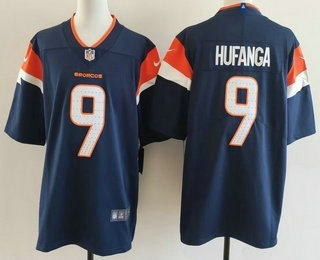 Denver Broncos #9 Talanoa Hufanga Limited Navy Vapor Jersey