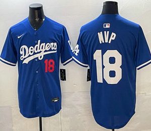 Los Angeles Dodgers #18 Yoshinobu Yamamoto MVP Blue Limited Stitched Jersey