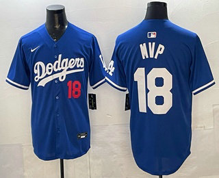 Los Angeles Dodgers #18 Yoshinobu Yamamoto MVP Blue Limited Stitched Jersey