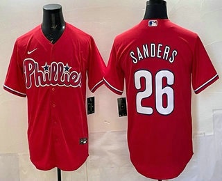 Philadelphia Phillies #26 Ben Sanders Red Cool Base Stitched Jersey