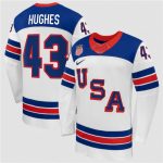 USA #43 Quinn Hughes White 2026 Stitched Jersey