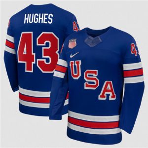 USA #43 Quinn Hughes Royal 2026 Stitched Jersey