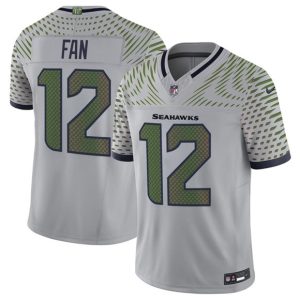 Seattle Seahawks #12 Fan Gray 2025 F.U.S.E. ¡°Rivalries¡± Vapor Untouchable Limited Stitched Jersey