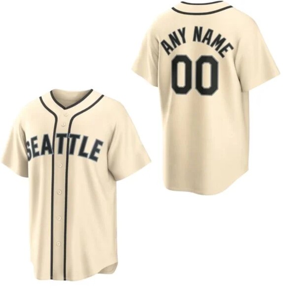 Seattle Mariners Custom Cream Jersey