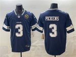 Dallas Cowboys #3 George pickens Navy F.U.S.E. With John Madden Patch Vapor Limited Stitched Jersey