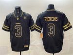 Dallas Cowboys #3 George pickens Black 2025 F.U.S.E. 94 Marshawn Kneeland Memorial Patch Vapor Limited Stitched Jersey