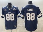 Dallas Cowboys #88 CeeDee Lamb Navy F.U.S.E. With 5x Super Bowl Champions Established In 1960 Patch Vapor Limited Stitched Jersey