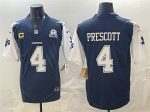 Dallas Cowboys #4 Dak Prescott Navy F.U.S.E. With Established In 1960 Patch And 4-Star C Patch Vapor Limited Stitched Jersey