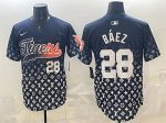Detroit Tigers #28 Javier B¨¢ez Navy With Patch Vapor Premier Limited Stitched Jersey