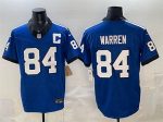 Indianapolis Colts #84 Tyler Warren Blue 2025 F.U.S.E. Throwback Vapor Limited Stitched Jersey