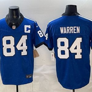 Indianapolis Colts #84 Tyler Warren Blue 2025 F.U.S.E. Throwback Vapor Limited Stitched Jersey