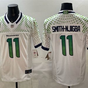 Seattle Seahawks #11 Jaxon Smith-Njigba White 2025 F.U.S.E. ¡°Rivalries¡± Vapor Untouchable Limited Stitched Jersey