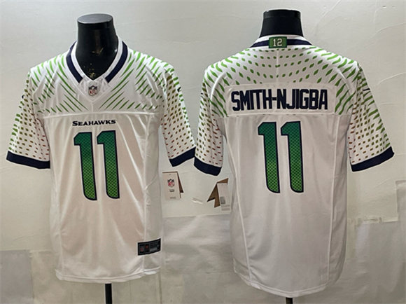 Seattle Seahawks #11 Jaxon Smith-Njigba White 2025 F.U.S.E. ¡°Rivalries¡± Vapor Untouchable Limited Stitched Jersey