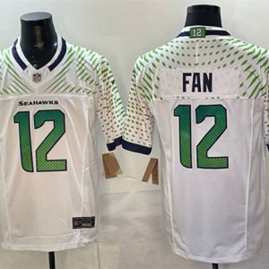 Seattle Seahawks #12 Fan White 2025 F.U.S.E. ¡°Rivalries¡± Vapor Untouchable Limited Stitched Jersey