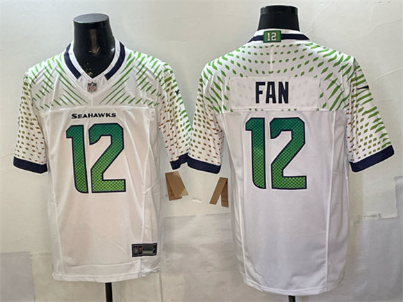 Seattle Seahawks #12 Fan White 2025 F.U.S.E. ¡°Rivalries¡± Vapor Untouchable Limited Stitched Jersey