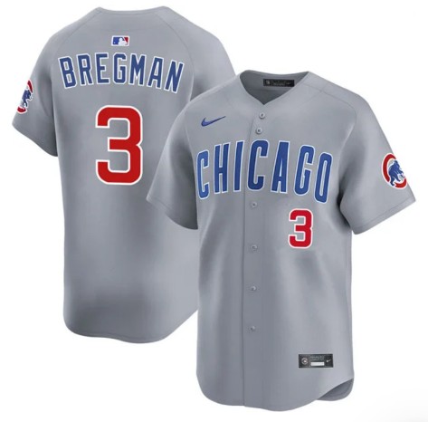 Chicago Cubs #3 Alex Bregman Gray 2026 Limited Stitched Jersey